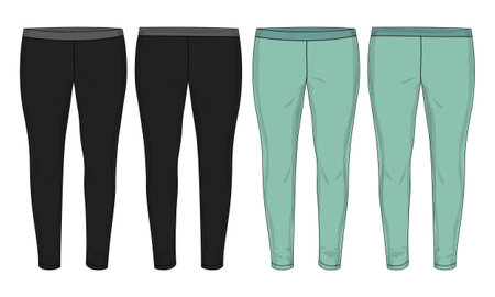 Set of leggings. Vector illustration on isolated white background.のイラスト素材