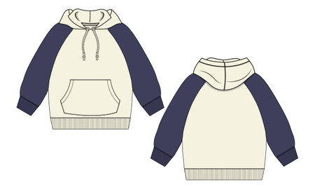 Vector illustration of a hooded sweatshirt with a long sleeves.のイラスト素材