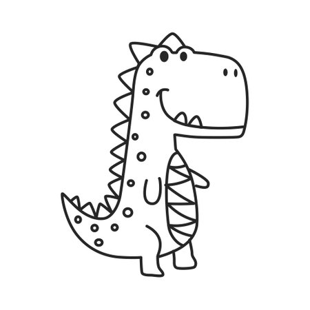 Cute cartoon dinosaur. Vector illustration isolated on a white background.のイラスト素材