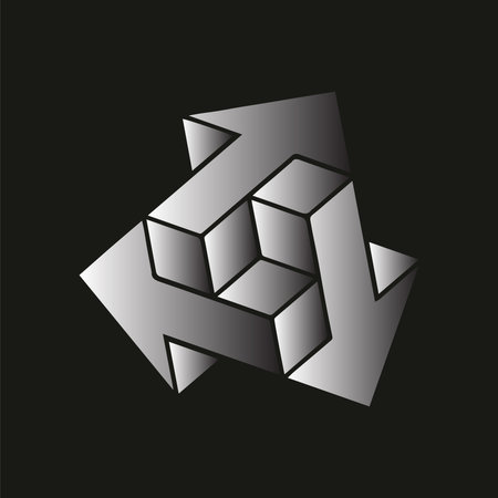 3d cube icon. 3d cube symbol. Vector illustration.のイラスト素材