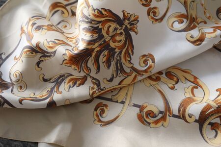 Patterned printed fabric, weft and warpの写真素材