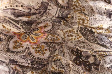 Patterned printed fabric, weft and warpの写真素材