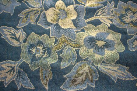 Patterned printed fabric, weft and warpの写真素材