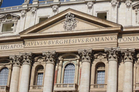 Rome, St. Peter's Basilica, facade detailsのeditorial素材