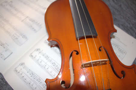 Violin, close up of a musical instrument, detailsの写真素材