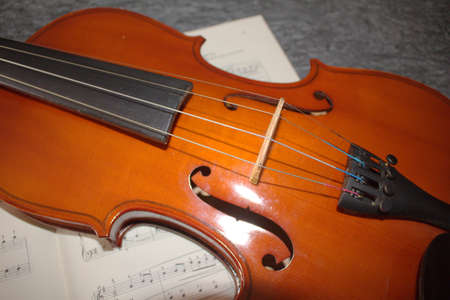 Violin, close up of a musical instrument, detailsの写真素材