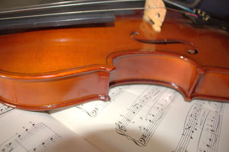 Violin, close up of a musical instrument, detailsの写真素材