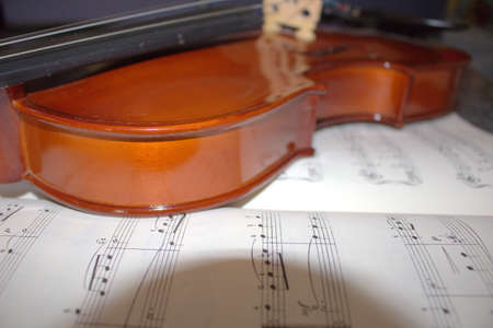 Violin, close up of a musical instrument, detailsの写真素材