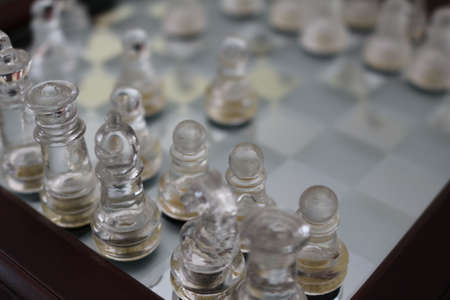 Chessboard and chess game pieces.の写真素材
