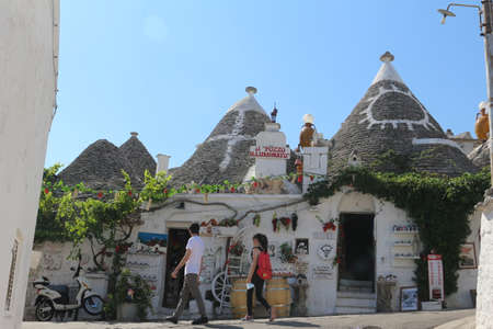 Trulli of Alberobello The trullo is a type of conical construction in traditional dry stone of central-southern Puglia. Trulli were generally built as temporary shelters in the countryside or permanのeditorial素材