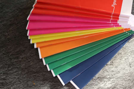 Colorful school notebooks monochromeのeditorial素材