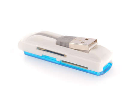 card reader isolated on white backgroundの写真素材