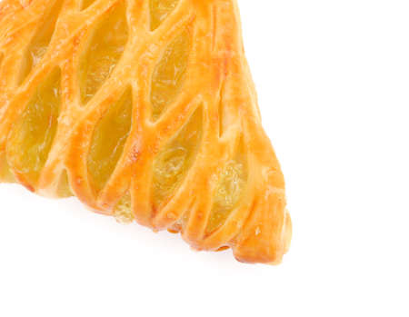 Pineapple pie isolated on white background の写真素材