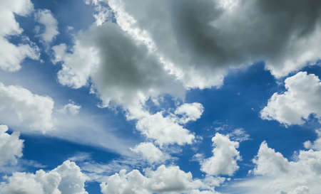 blue sky background with white cloudsの写真素材