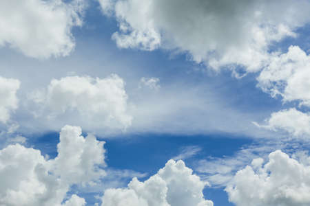 blue sky background with white cloudsの写真素材
