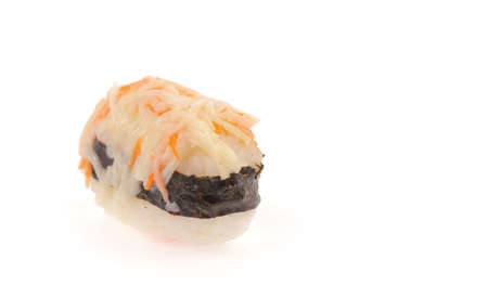 Sushi rolls isolated on white backgroundの写真素材