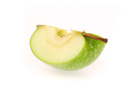 Green apple isolated on white backgroundの写真素材