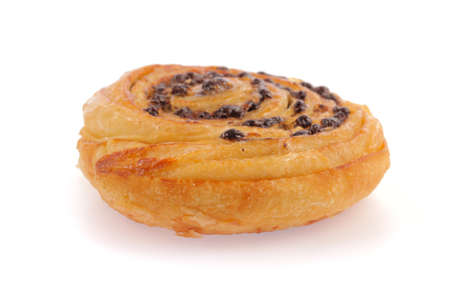 chocolate chip bread isolated on white backgroundの写真素材