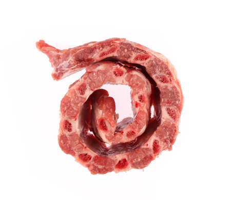 pork ribs isolated on white backgroundの写真素材