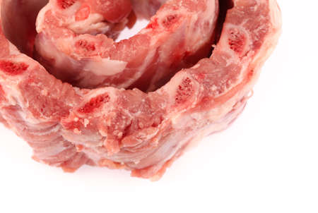 pork ribs isolated on white backgroundの写真素材