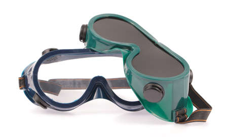 Safety glasses isolated on a white background.の写真素材