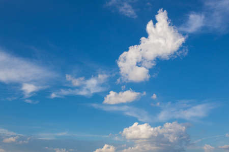 blue sky background with white cloudsの写真素材