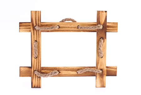 Frame of wood isolated on white background.の写真素材