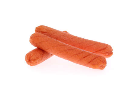 sausages isolated on white backgroundの写真素材