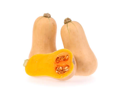 Butternut squash isolated on white backgroundの写真素材