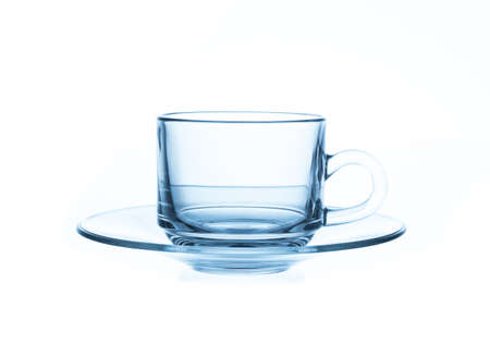 Glass cup isolated isolated on white background.の写真素材