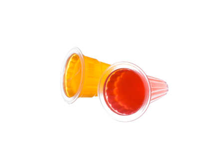 jelly pudding isolated on white backgroundの写真素材