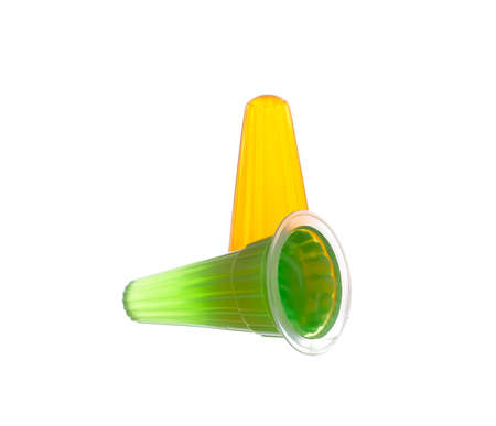 jelly pudding isolated on white backgroundの写真素材