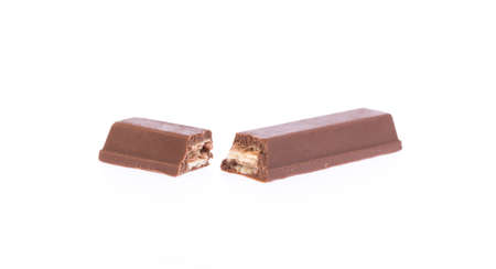 chocolate bars isolated on white background