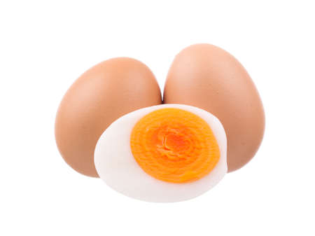 Half of Boiled egg isolated on white background
