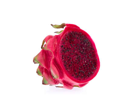 slices of Dragon fruit isolated on white backgroundの写真素材