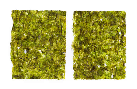 Sheet of dried nori ,dried seaweed Isolated on white backgroundの写真素材