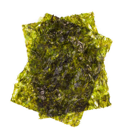 Sheet of dried nori ,dried seaweed Isolated on white backgroundの写真素材