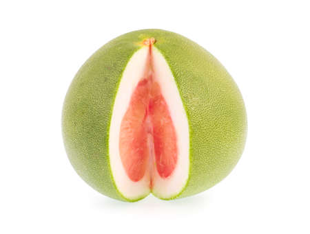 Fresh of pomelo fruit isolated on white backgroundの写真素材