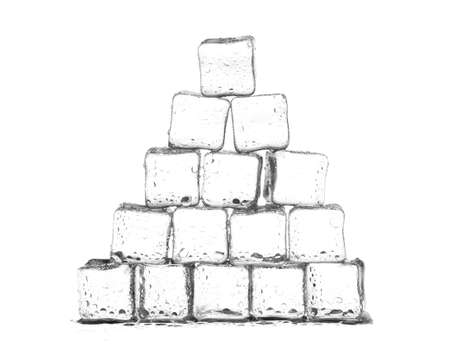 ice cube Isolated on white backgroundの写真素材