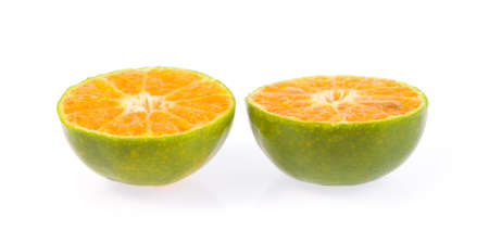 Orange fruit isolated on white backgroundの写真素材
