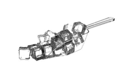 Plastic Scoop of Ice isolated on white backgroundの写真素材