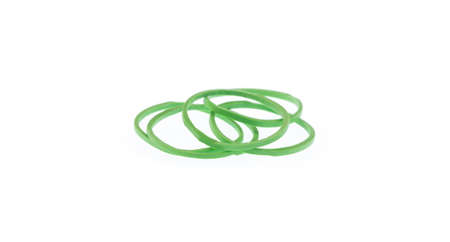 Elastic bands isolated on white backgroundの写真素材