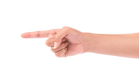 Hand poiting symbol isolated on white background