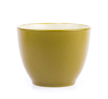 Green Empty coffee cup isolated on white backgroundの写真素材