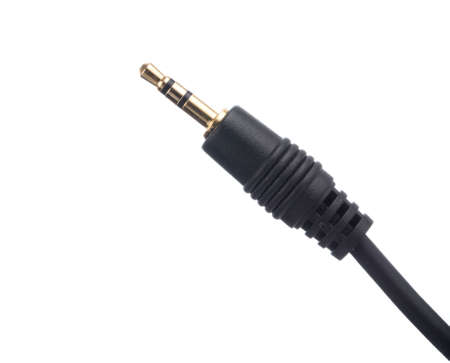 Audio cable mini plug isolated on white background