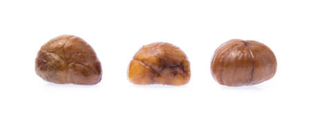 chestnuts isolated on white backgroundの写真素材