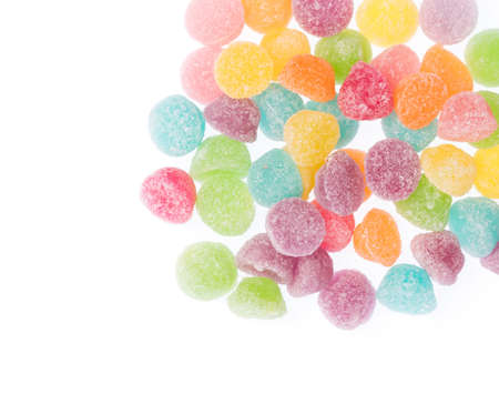 colorful candy, jellys sweet isolated on white backgroundの写真素材