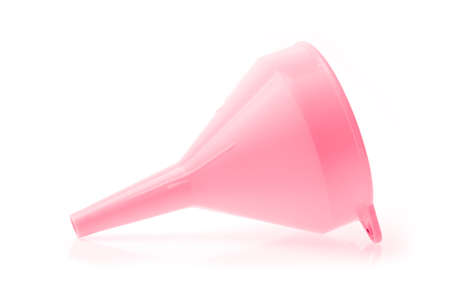 plastic Kitchen funnel isolated on white backgroundの写真素材