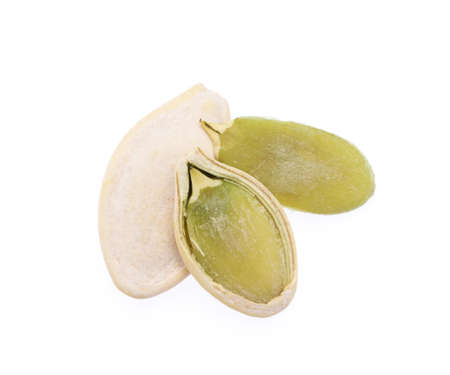 Pumpkin seeds isolated on the white backgroundcの写真素材
