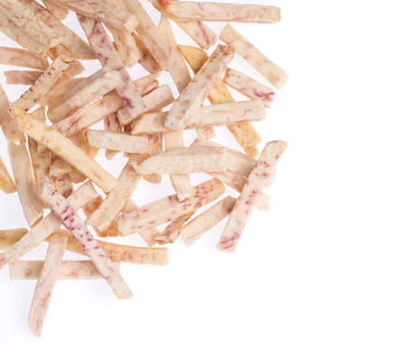 slice of Taro isolated on white background.の写真素材